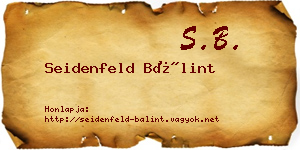 Seidenfeld Bálint névjegykártya